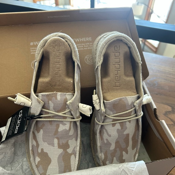 Hey Dude Shoes - Hey Dude Beige Camo Slip-Ons